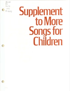 Supplement to More Songs for Children (1982)
