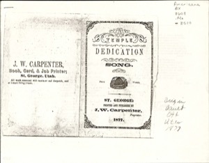 Temple Dedication Song (St. George) (1877)