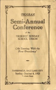 Semi-Annual Conference of the Deseret Sunday School Union (1925)